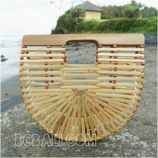 bamboo bags fan design base color summer season handmade 