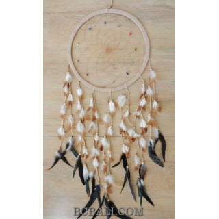 bali dream catcher handmade design long feather natural