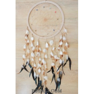 bali dream catcher handmade design long feather natural