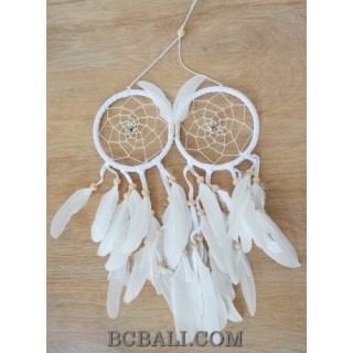 double circle dream catcher feathers small hanging wall