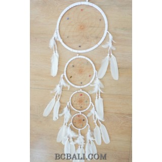 four circles feathers dream catcher wind chimes wall decoration