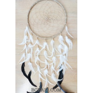 natural grass circle spider dream catcher long feather handmade