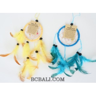 small dream catcher feathers nylon string bead bali design