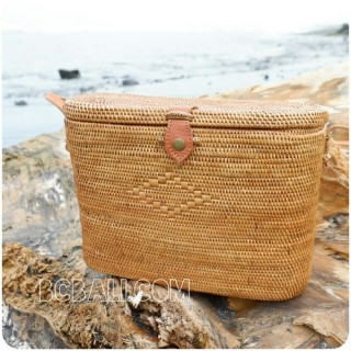 handmade straw ata handbag bucket women natural fashion