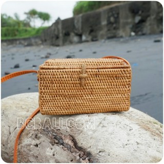 sling bags rectangle grass rattan sequare handwoven