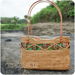 straw rattan shopping beach handmade handbags balinese design 