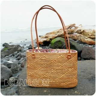 women shopping handbags rattan full motif handmade from bali