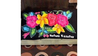 Rayon Sarong Hand Painted Flower Design Customs