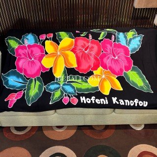 Rayon Sarong Hand Painted Flower Design Customs