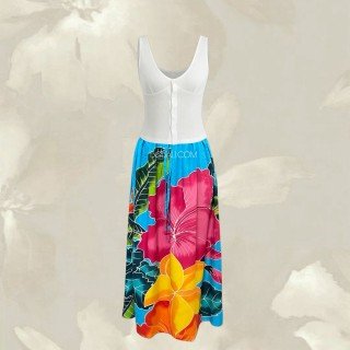 Rayon Floral Hand Painted Skirt