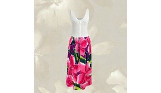 New Design Rayon Floral Hand Painted Skirt