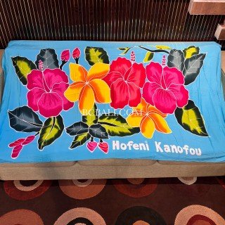 Rayon Sarong Hand Painted Flower Design Customs