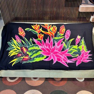 Special Offer Rayon Sarong Hand Painted Flower Design