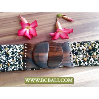 Bali Fashion Belt Beads with Woods Buckle