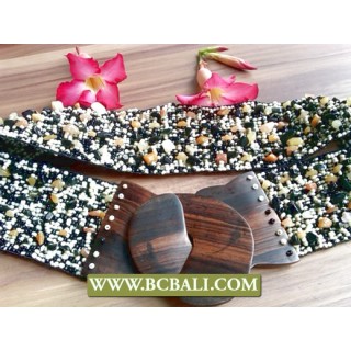 Bali Fashion Belt Beads with Woods Buckle