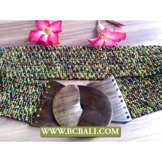 Belt Beads and Stone Stertch with Buckle Woods