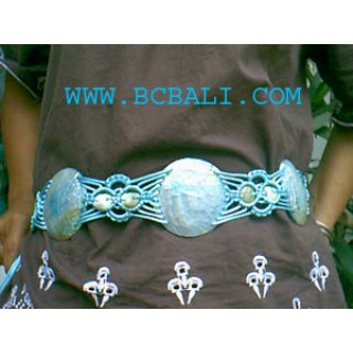 Belt With Shells Mother of Pearls Handmade