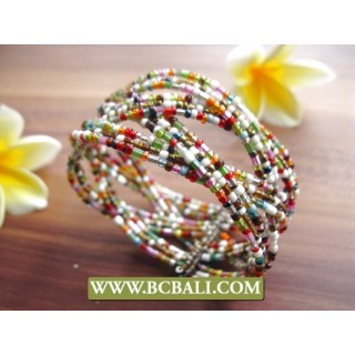 Multi Color Seed Bracelet Cuff Classic Style 