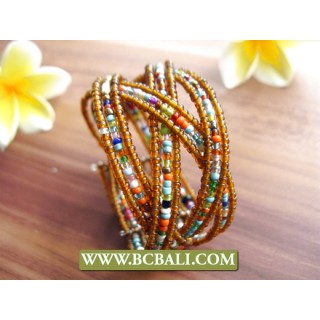 Multi Color Seed Bracelet Cuff Classic Style 