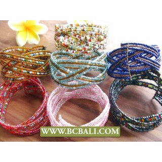 Multi Color Seed Bracelet Cuff Classic Style 