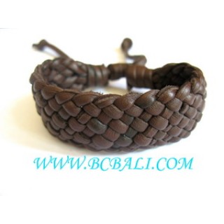 Brown genuine Leather Hemp Bracelets