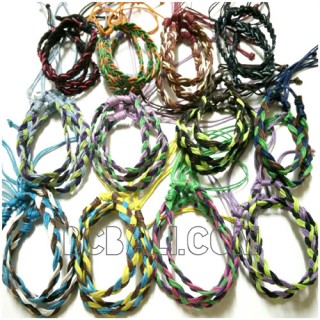 braided bracelet friendship tree colors leather strings