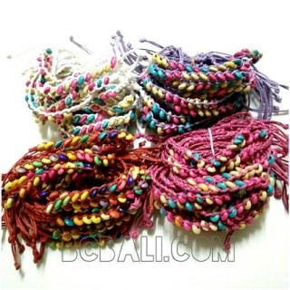 braid bracelets friendship weave wood beading