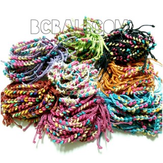 braid bracelets friendship weave wood beading mix color