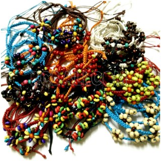 braids bracelets strings bead wood charms friendship