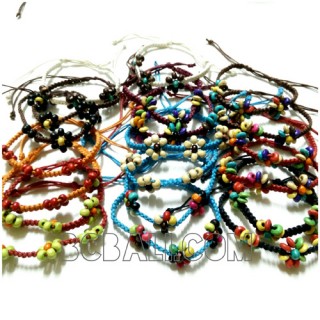 braids bracelets strings bead wood charms friendship