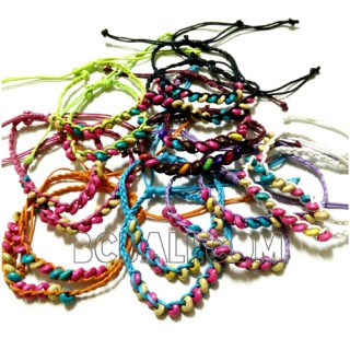 friendship braids bracelets mono color leather Strings