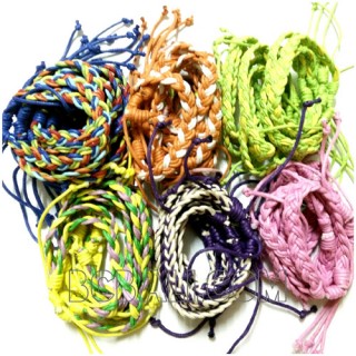 friendship hemp bracelets braids leather rainbow two color