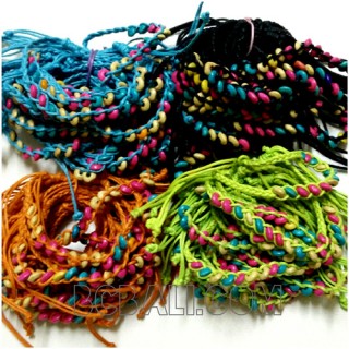 friendship braids bracelets mono color leather Strings