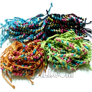 friendship braids bracelets mono color leather Strings