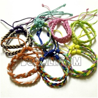 friendship hemp bracelets braids leather rainbow two color