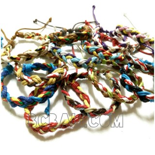 multi color leather hemp bracelets braids friendship