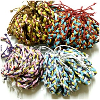 4 mix leather string hemp bracelets braid friendship