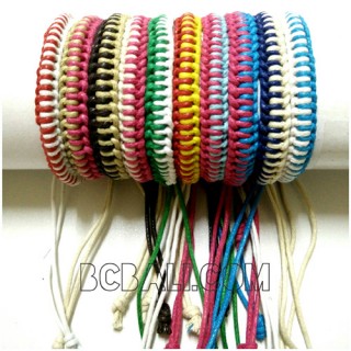 rainbow color friendship braided bracelet strings leather