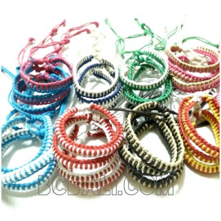 rainbow color friendship braided bracelet strings leather