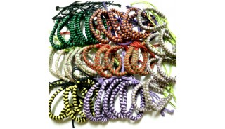 Mix color braid bracelet friendship leather strings