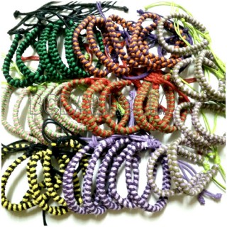 Mix color braid bracelet friendship leather strings