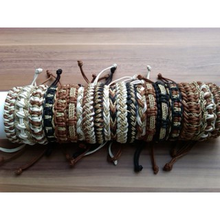 natural hemp friendship bracelets straw leather 