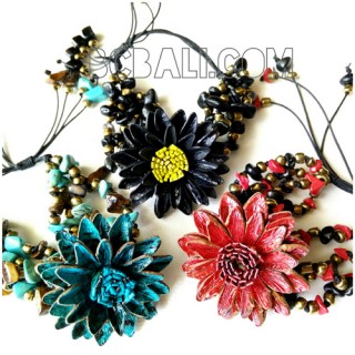 bali cow leather bracelets designs flower