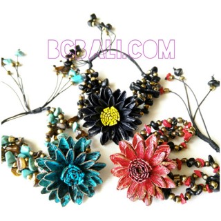 bali cow leather bracelets designs flower