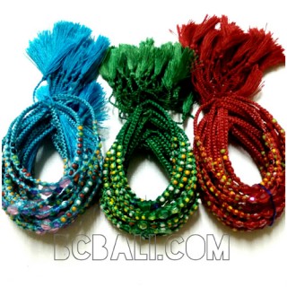 braids bracelets string charming glass beads