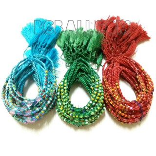 braids bracelets string charming glass beads