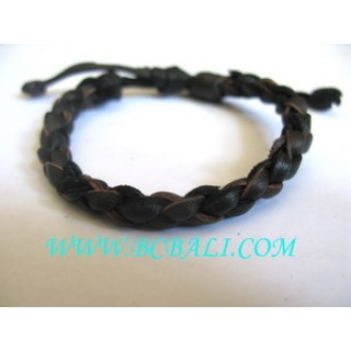 Twice Leather Hemp Bracelet Men's