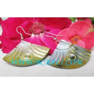 Earring Carving Shell Golden