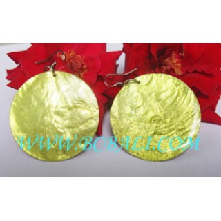 Earring Shell Dreen Lime Coloring Handmade