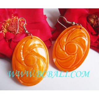 Bone Carving Drop Earrings Hand Work